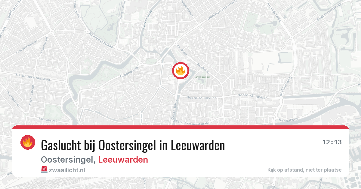Gaslucht bij Oostersingel in Leeuwarden — 3 mei 2026