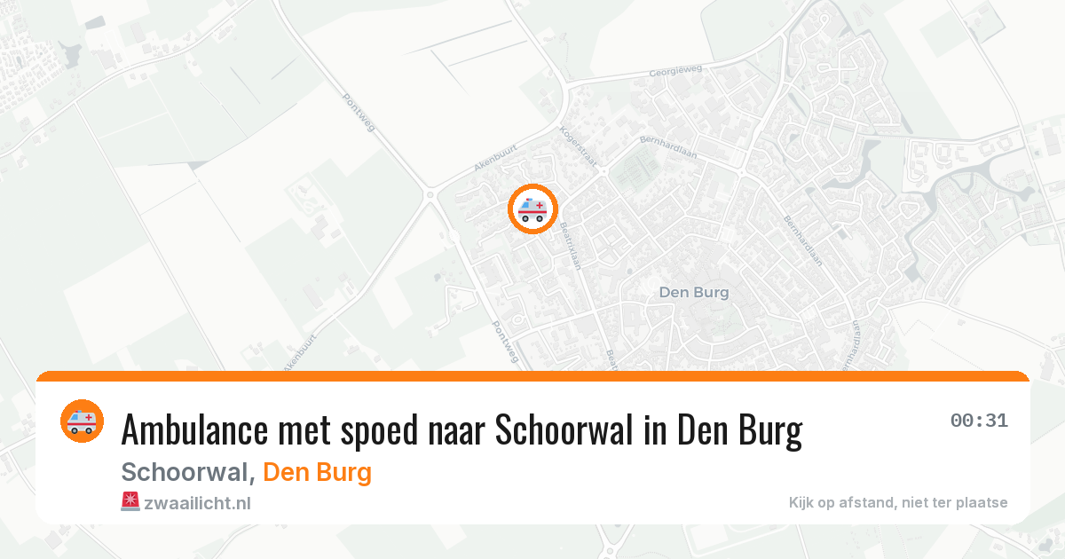 Ambulance met spoed naar Schoorwal in Den Burg — 1 apr 2026