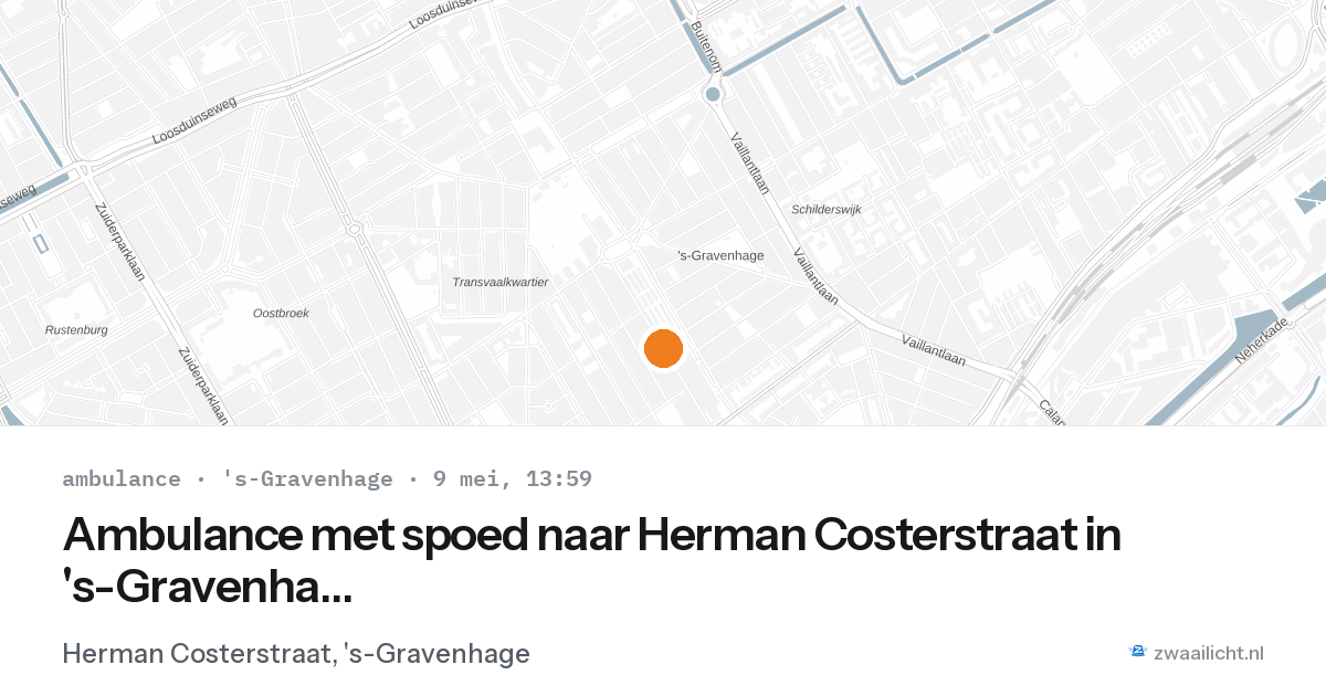 Ambulance met spoed naar Herman Costerstraat in 's-Gravenhage — 24 feb 2026
