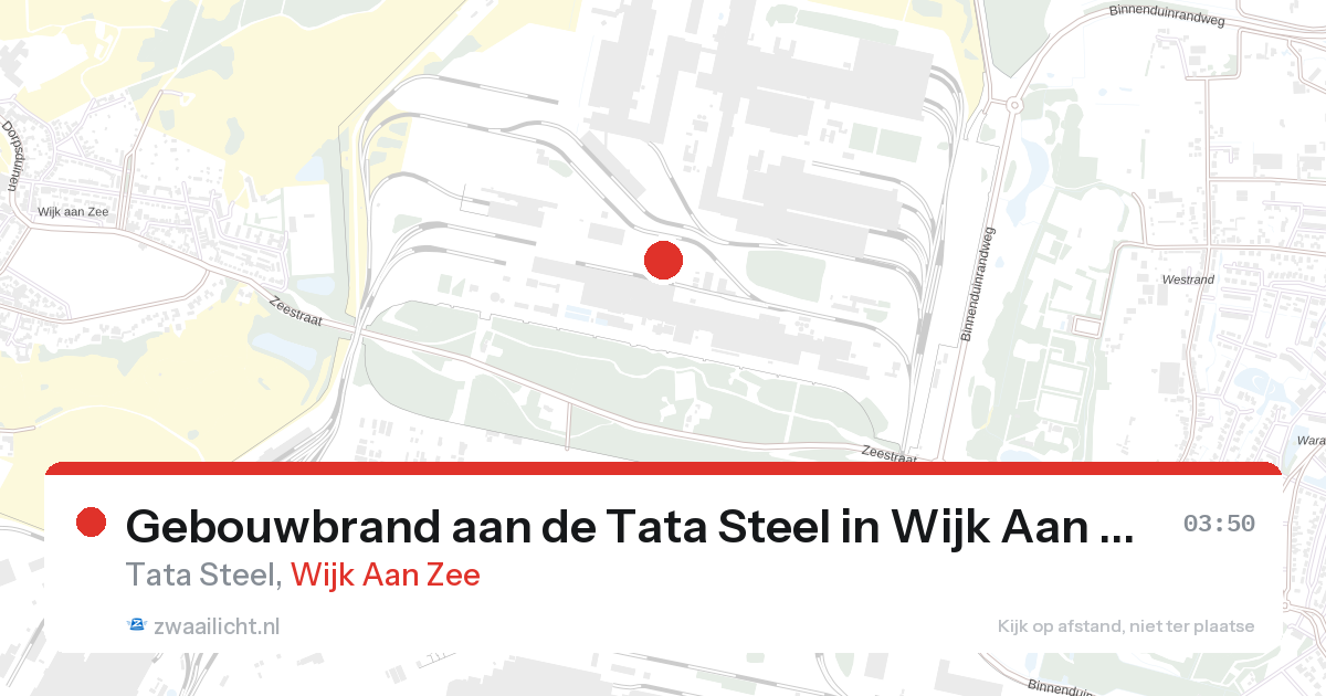 Gebouwbrand aan de Tata Steel in Wijk Aan Zee — 28 aug 2026