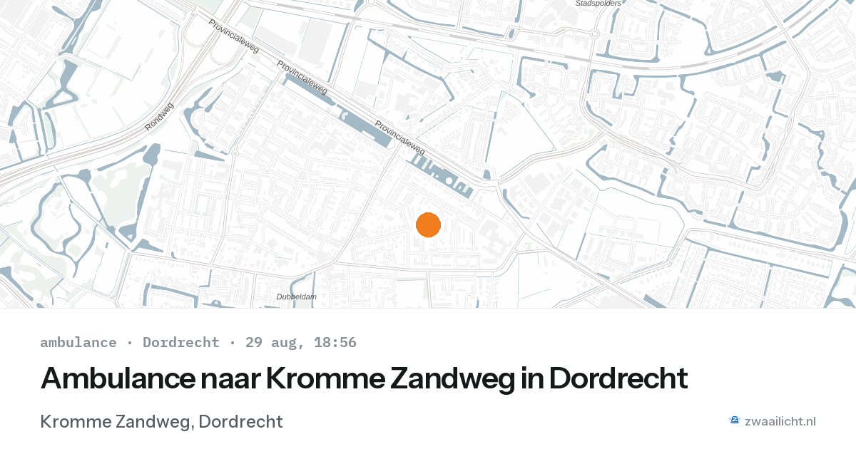 Ambulance naar Kromme Zandweg in Dordrecht — 29 aug 2026