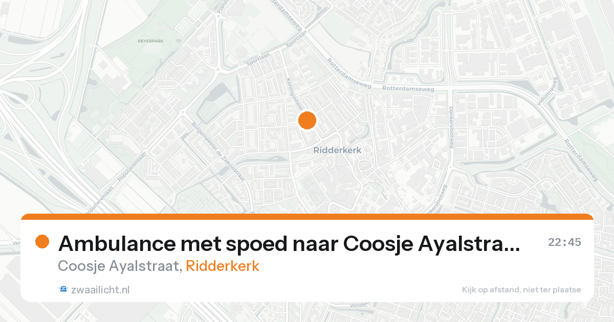 Ambulance met spoed naar Coosje Ayalstraat in Ridderkerk — 30 jan 2026