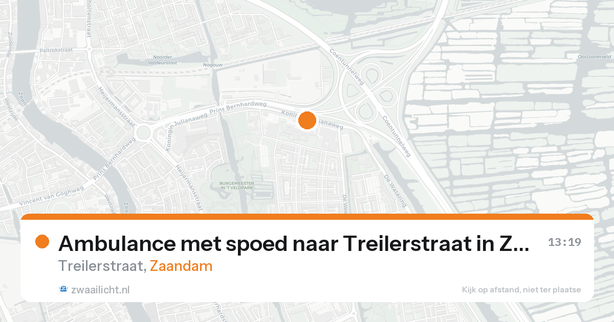 Ambulance met spoed naar Treilerstraat in Zaandam — 26 mei 2026