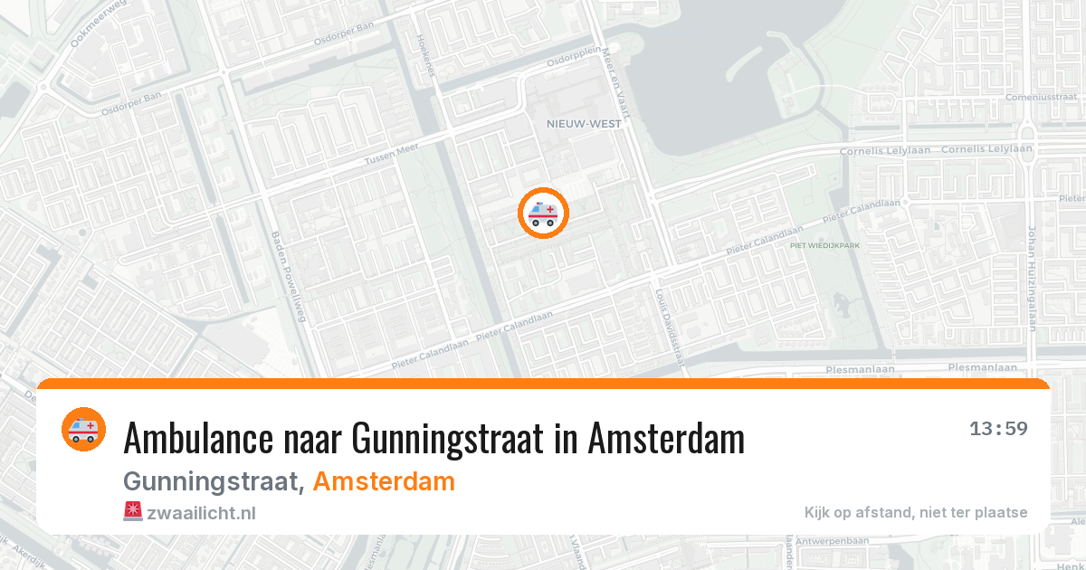 Ambulance naar Gunningstraat in Amsterdam — 30 jul 2026