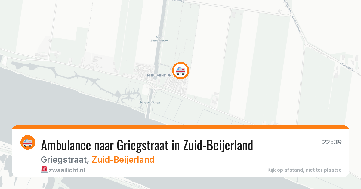 Ambulance naar Griegstraat in Zuid-Beijerland — 3 mei 2026