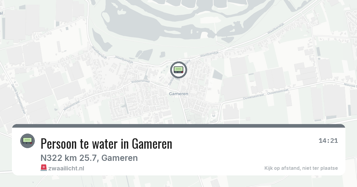 Persoon te water in Gameren — 17 apr 2026