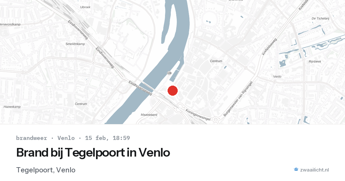 Brand bij Tegelpoort in Venlo — 15 feb 2026
