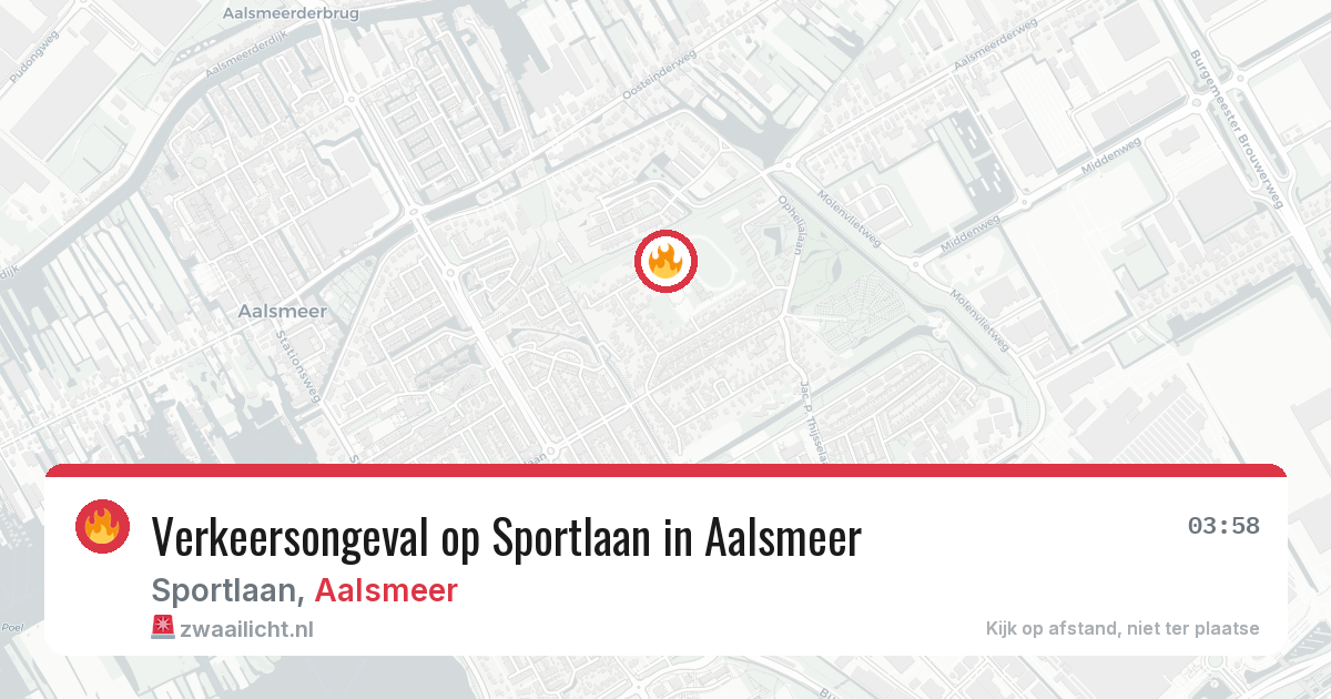 Verkeersongeval op Sportlaan in Aalsmeer — 31 jul 2026