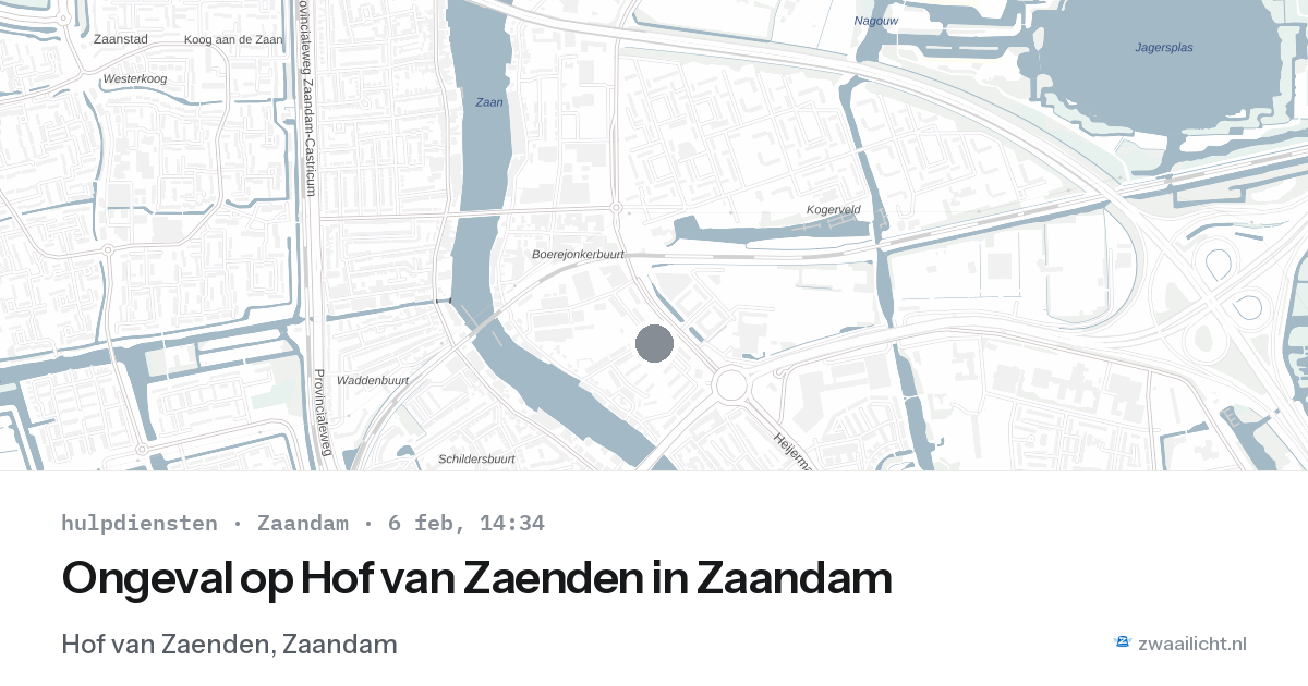 Ongeval op Hof van Zaenden in Zaandam — 6 feb 2026