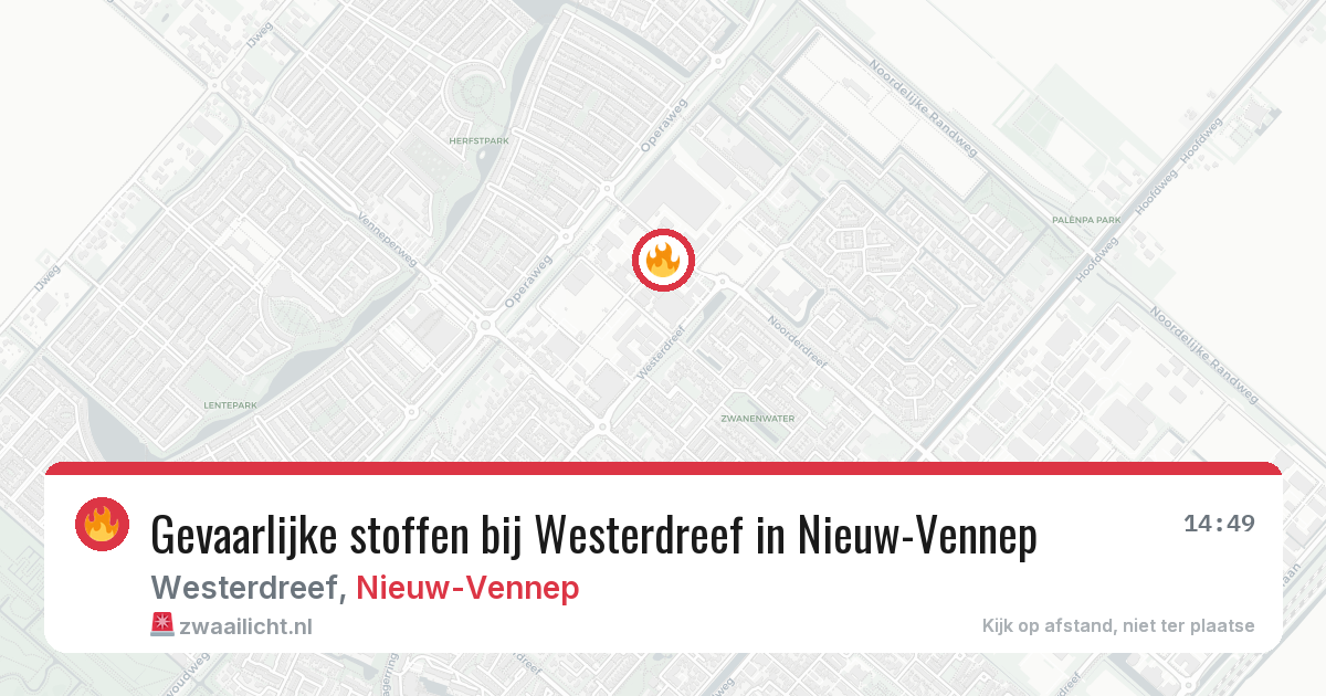 Gevaarlijke stoffen bij Westerdreef in Nieuw-Vennep — 7 aug 2026