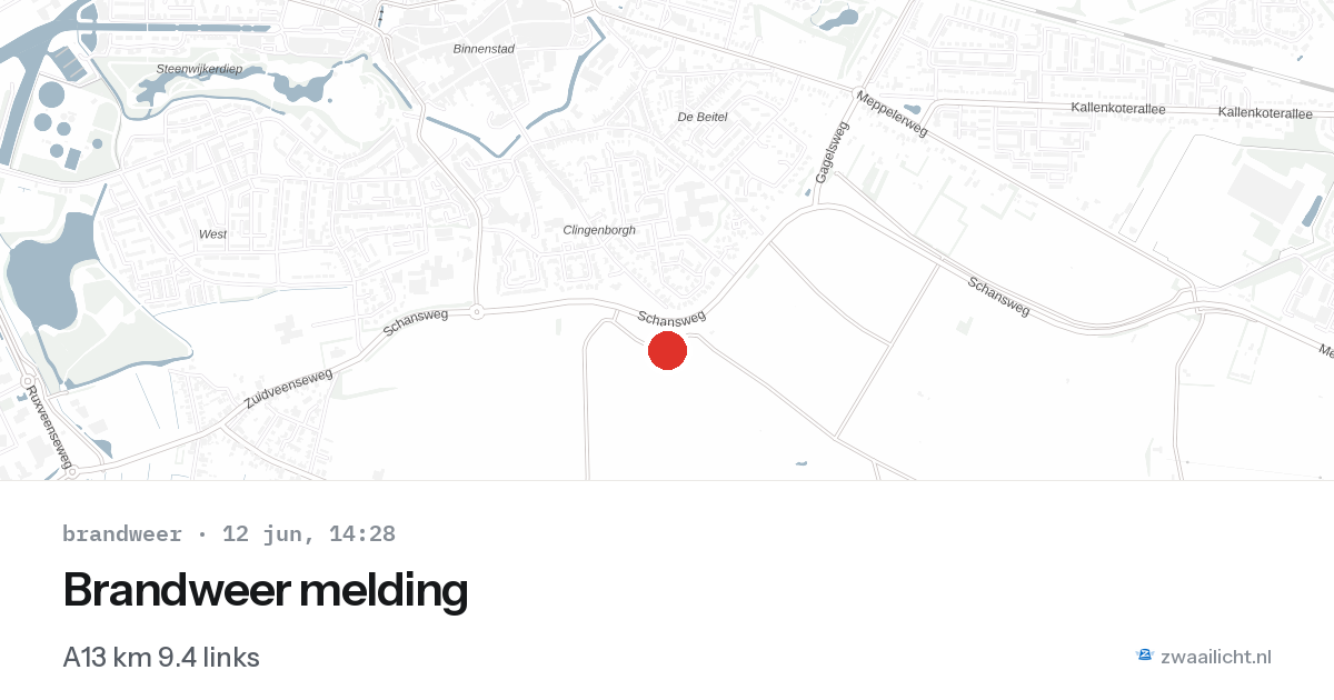 Brandweer melding — 12 jun 2026 | 🚨 Zwaailicht.nl