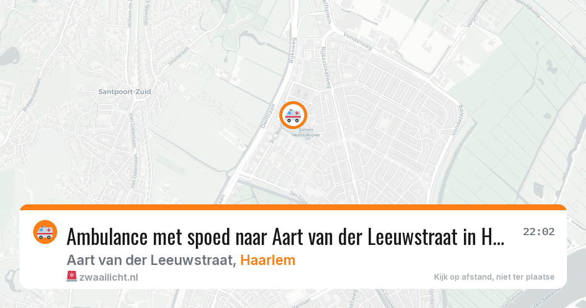 Ambulance met spoed naar Aart van der Leeuwstraat in Haarlem — 15 mei 2026