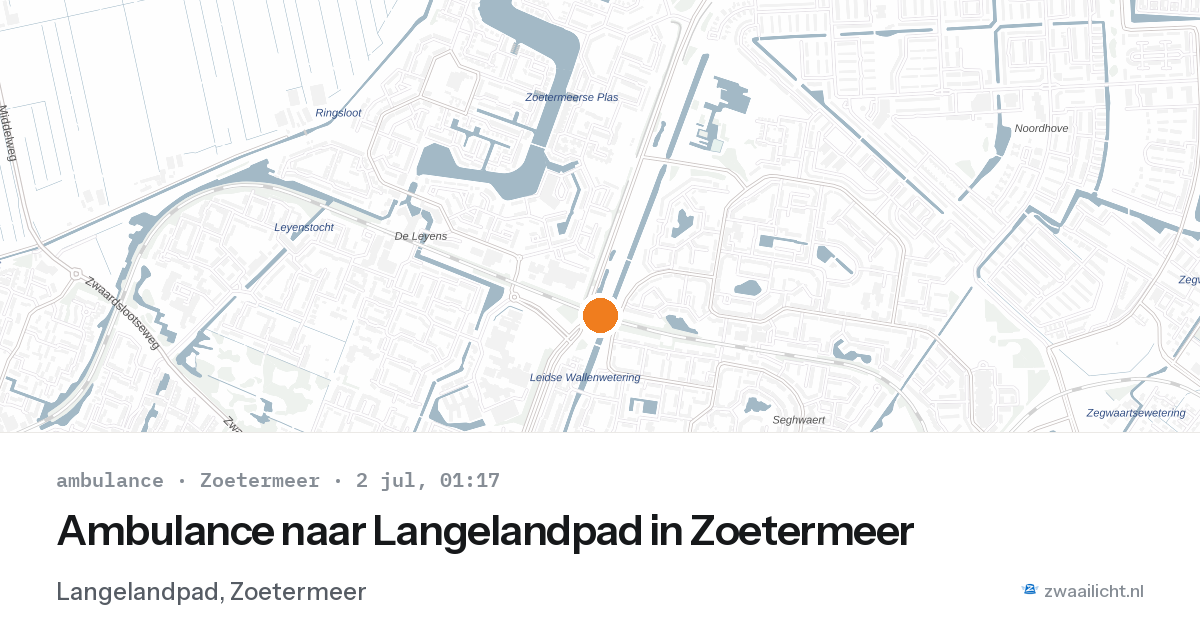 Ambulance naar Langelandpad in Zoetermeer — 1 jul 2026