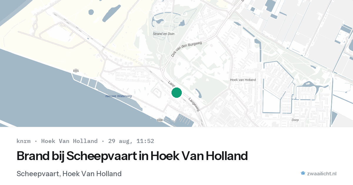 Brand bij Scheepvaart in Hoek Van Holland — 29 aug 2026