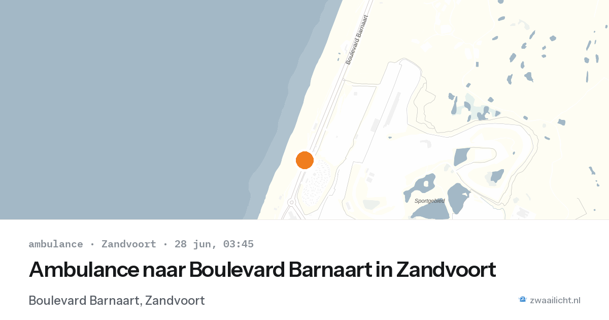 Ambulance naar Boulevard Barnaart in Zandvoort — 28 jun 2026