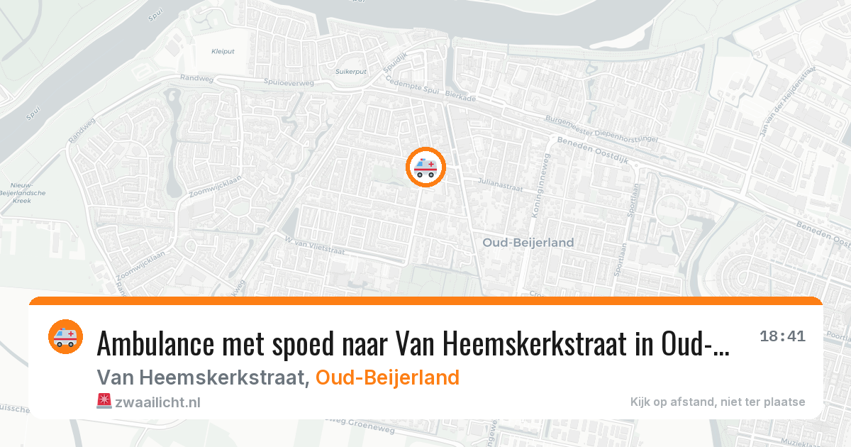 Ambulance met spoed naar Van Heemskerkstraat in Oud-Beijerland — 23 apr 2026