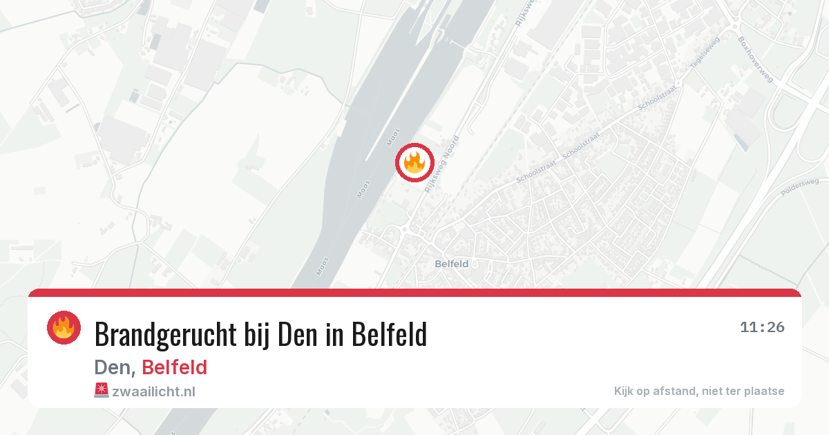 Brandgerucht bij Den in Belfeld — 29 jul 2026