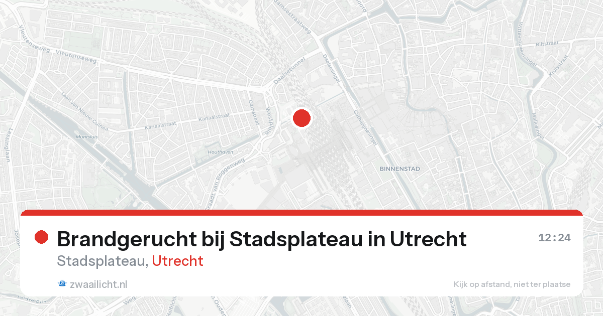 Brandgerucht bij Stadsplateau in Utrecht — 25 aug 2026