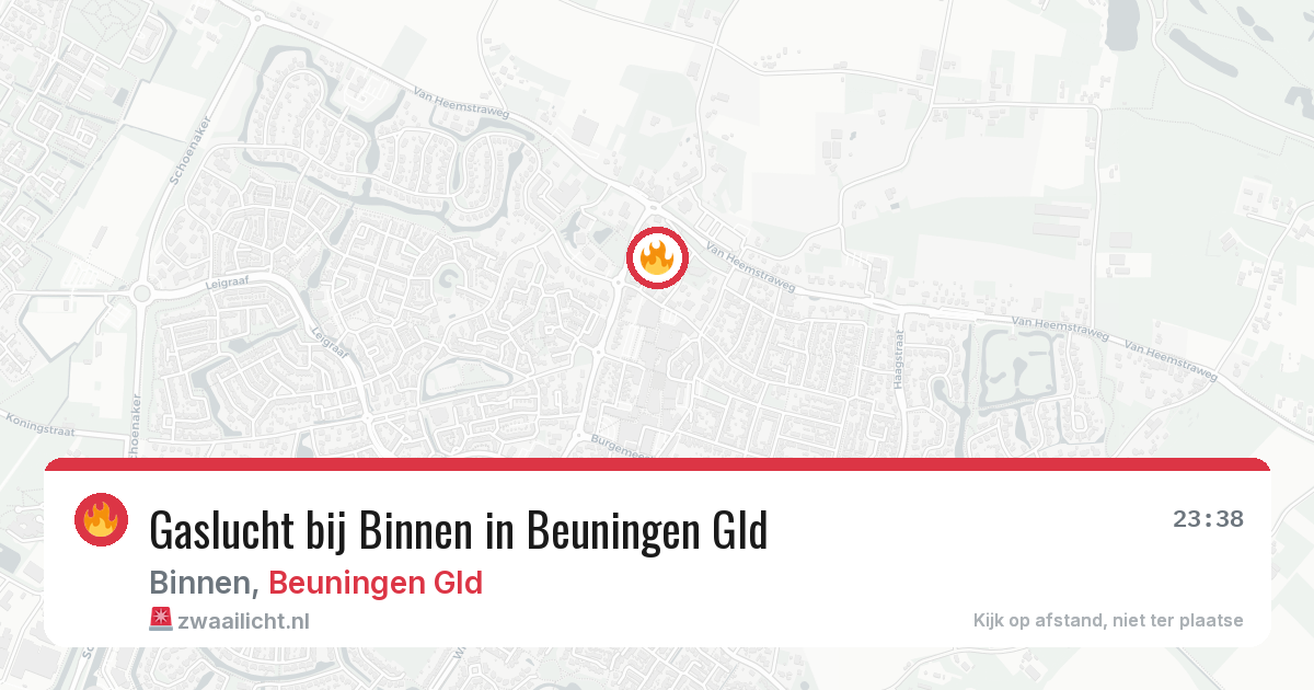 Gaslucht bij Binnen in Beuningen Gld — 28 mei 2026
