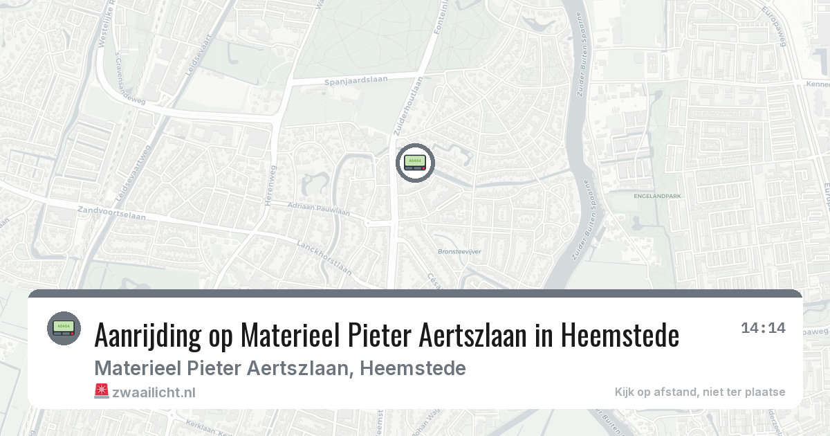 Aanrijding op Materieel Pieter Aertszlaan in Heemstede — 8 feb 2026
