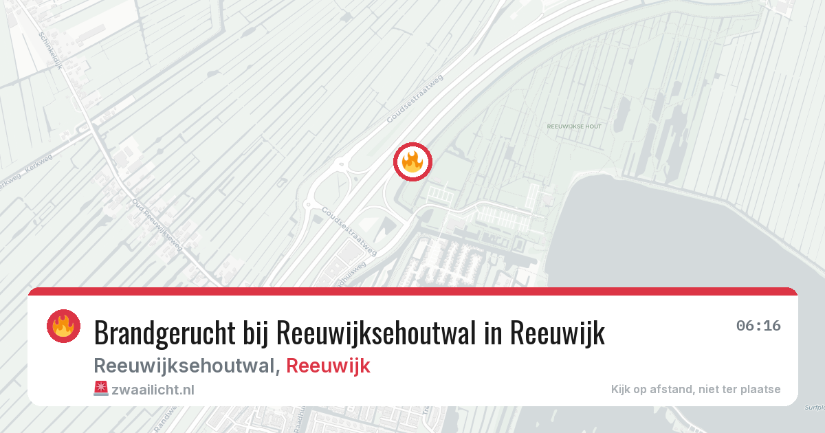 Brandgerucht bij Reeuwijksehoutwal in Reeuwijk — 22 apr 2026