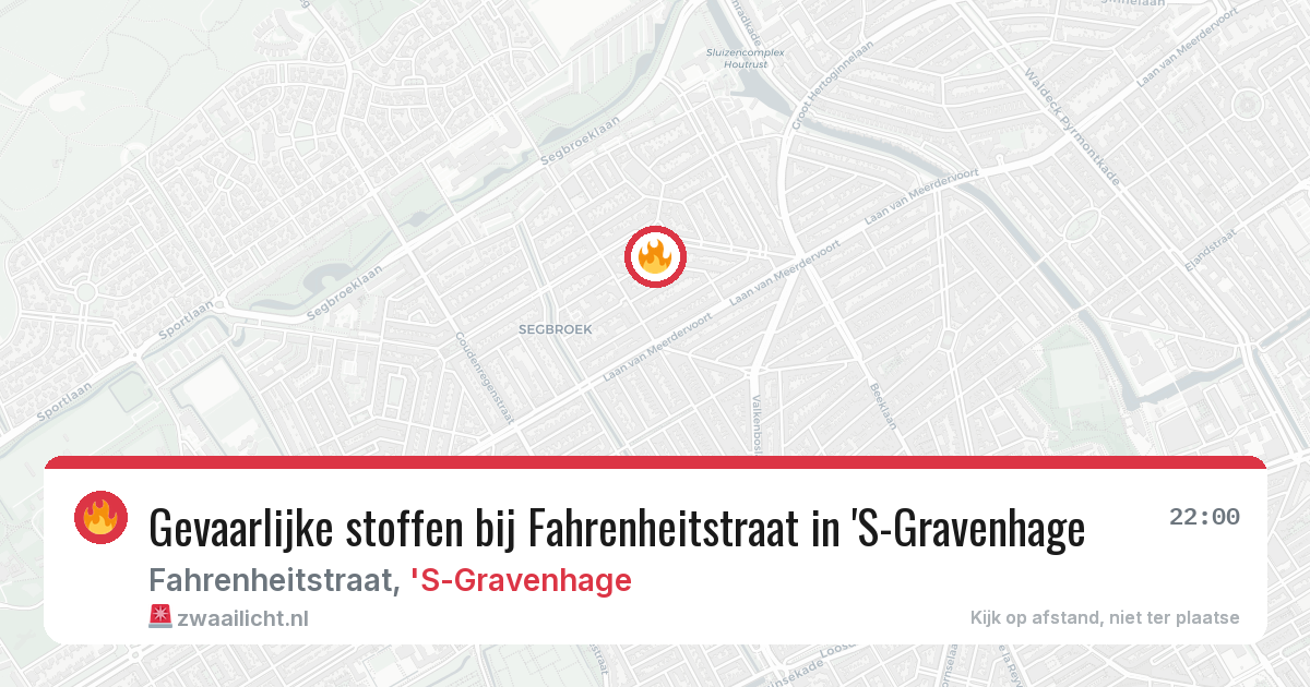 Gevaarlijke stoffen bij Fahrenheitstraat in 'S-Gravenhage — 22 jul 2026