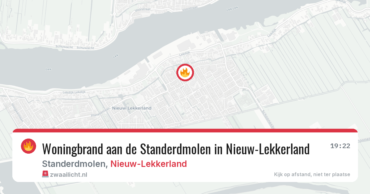 Woningbrand aan de Standerdmolen in Nieuw-Lekkerland — 27 jan 2026