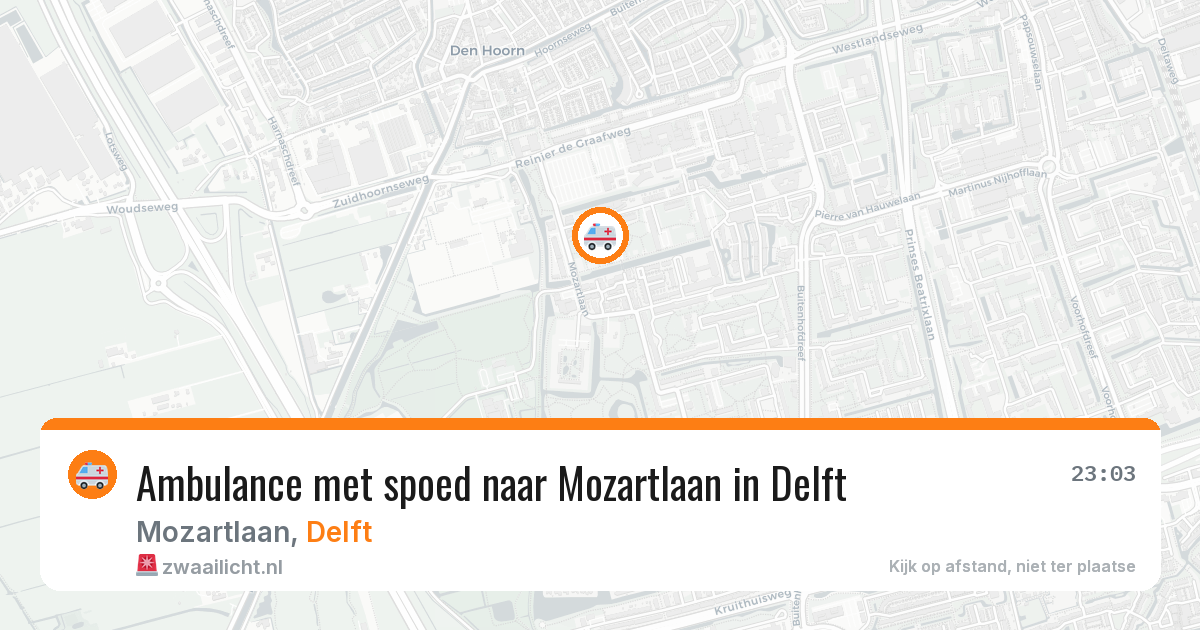 Ambulance met spoed naar Mozartlaan in Delft — 30 jun 2026