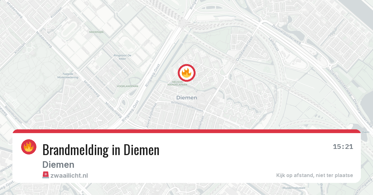 Brandmelding in Diemen — 22 mei 2026
