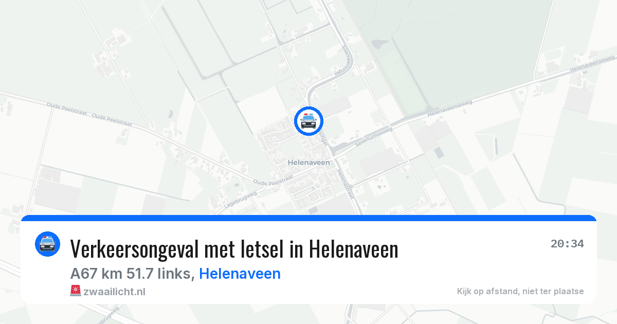 Verkeersongeval met letsel in Helenaveen — 20 jun 2026