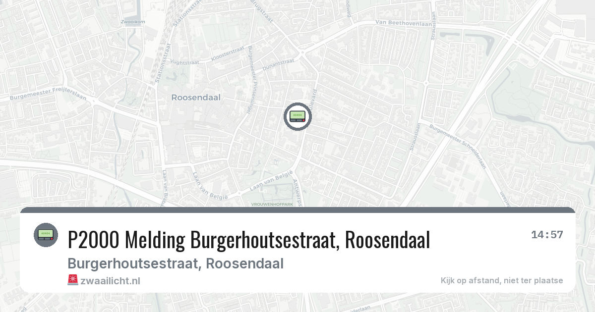 P2000 Melding Burgerhoutsestraat, Roosendaal — 8 jun 2026