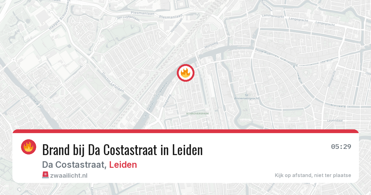 Brand bij Da Costastraat in Leiden — 25 apr 2026