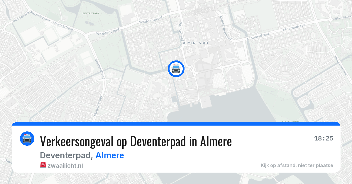 Verkeersongeval op Deventerpad in Almere — 28 jun 2026