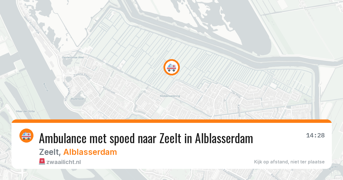 Ambulance met spoed naar Zeelt in Alblasserdam — 5 aug 2026
