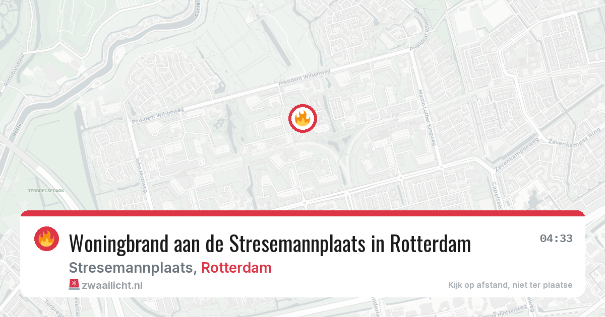 Woningbrand aan de Stresemannplaats in Rotterdam — 15 jul 2026