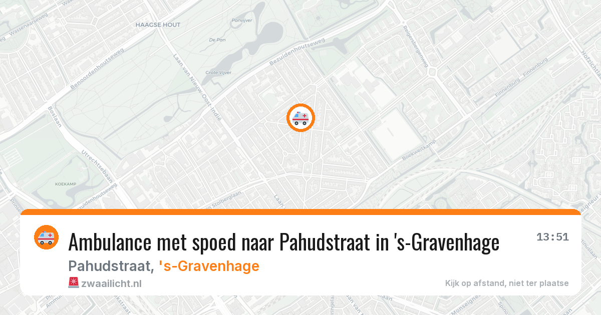 Ambulance met spoed naar Pahudstraat in 's-Gravenhage — 10 aug 2026