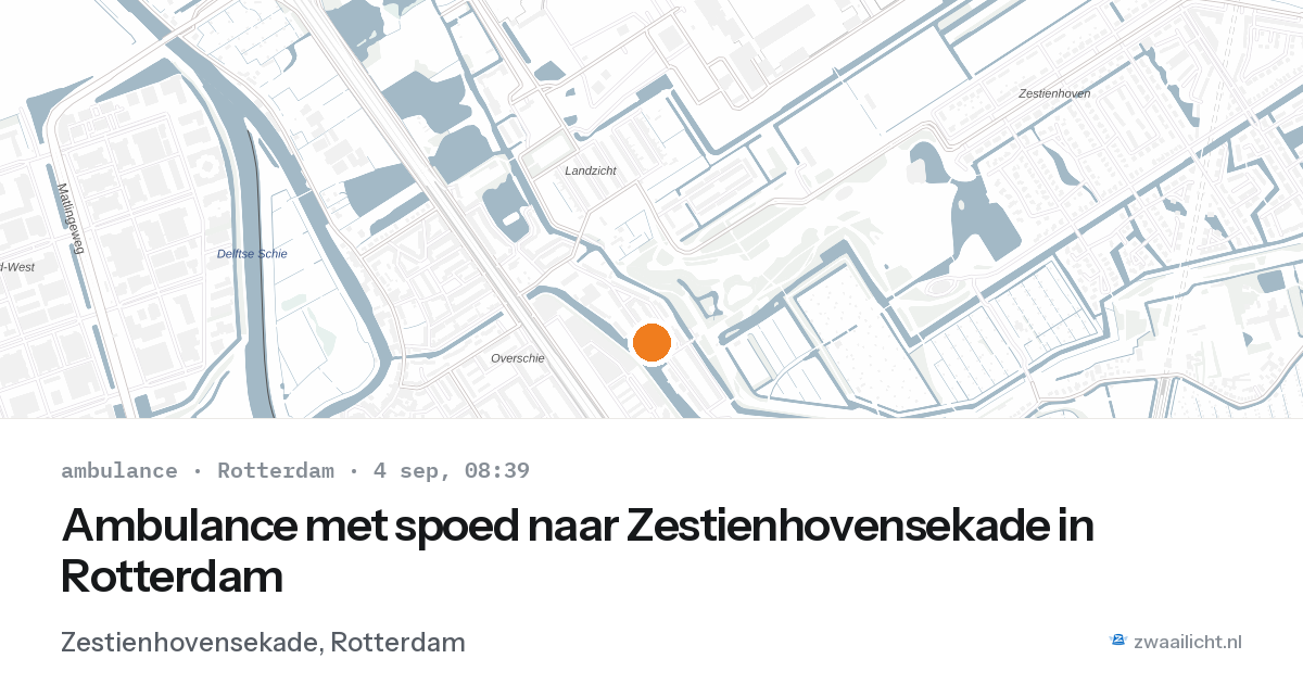 Ambulance met spoed naar Zestienhovensekade in Rotterdam — 4 sep 2026