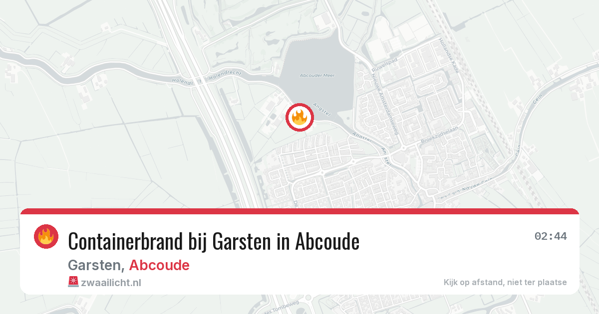 Containerbrand bij Garsten in Abcoude — 2 aug 2026