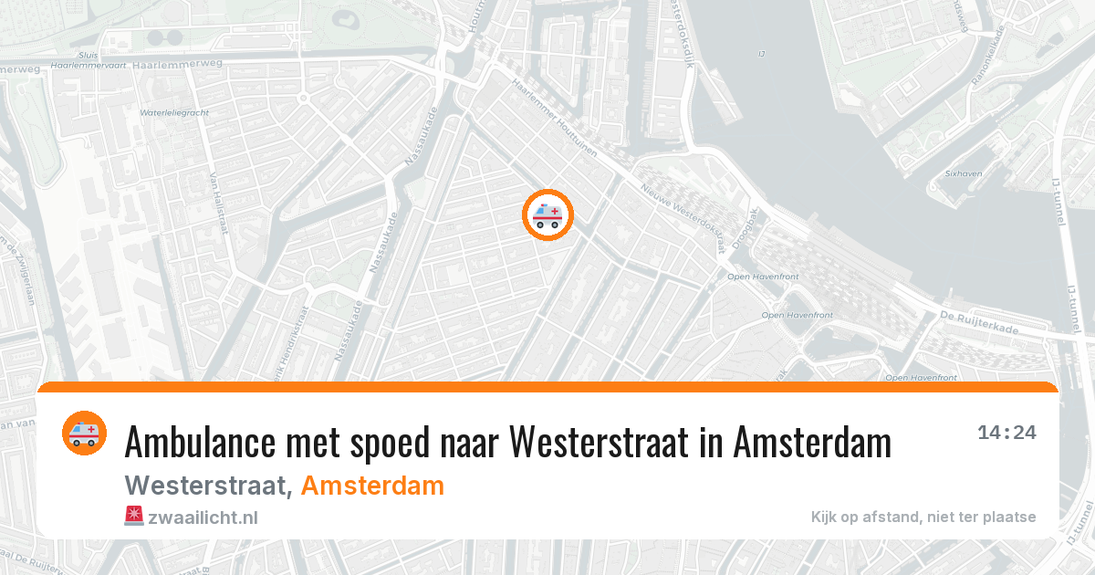 Ambulance met spoed naar Westerstraat in Amsterdam — 16 jun 2026