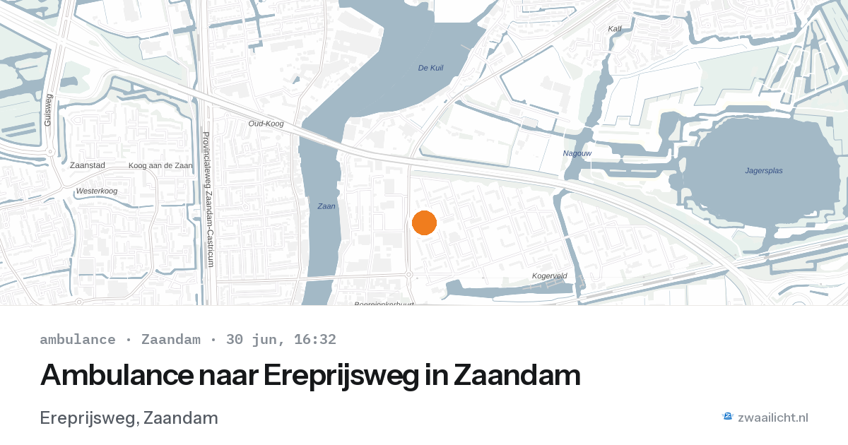 Ambulance naar Ereprijsweg in Zaandam — 30 jun 2026