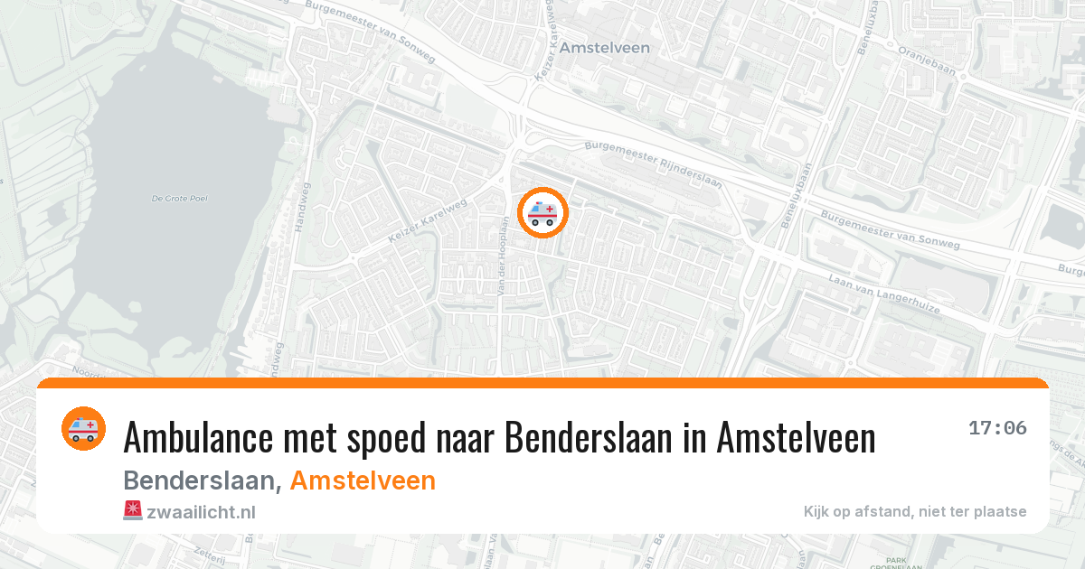 Ambulance met spoed naar Benderslaan in Amstelveen — 4 jun 2026