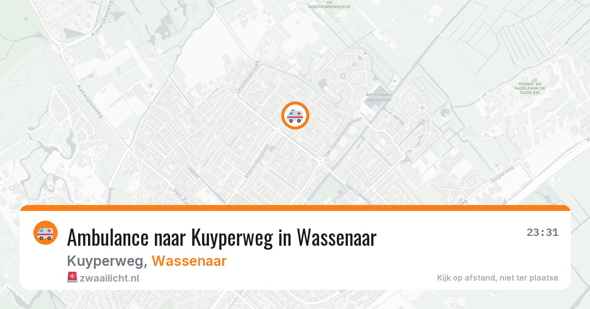 Ambulance naar Kuyperweg in Wassenaar — 5 aug 2026