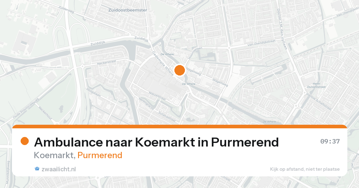 Ambulance naar Koemarkt in Purmerend — 23 mei 2026