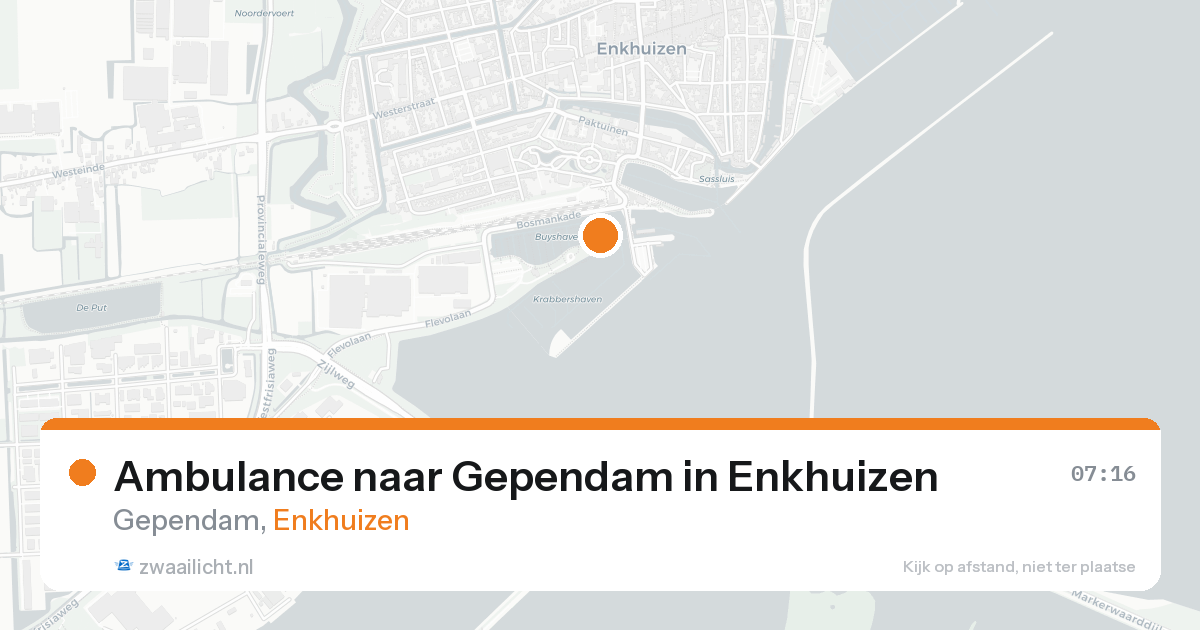 Ambulance naar Gependam in Enkhuizen — 21 aug 2026