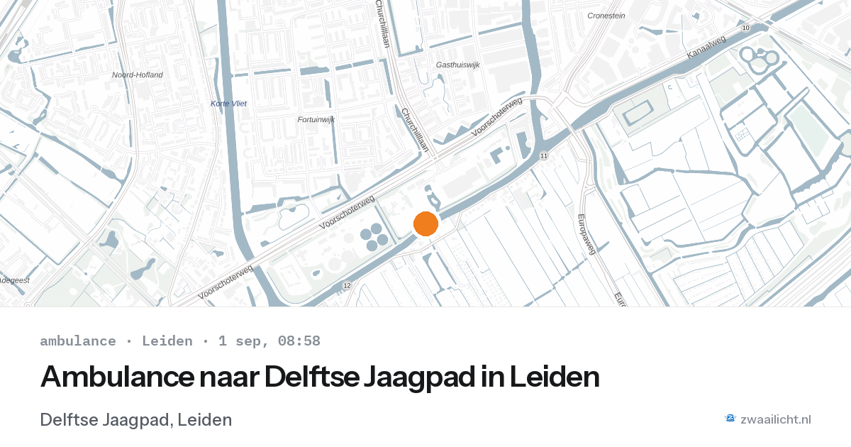 Ambulance naar Delftse Jaagpad in Leiden — 1 sep 2026