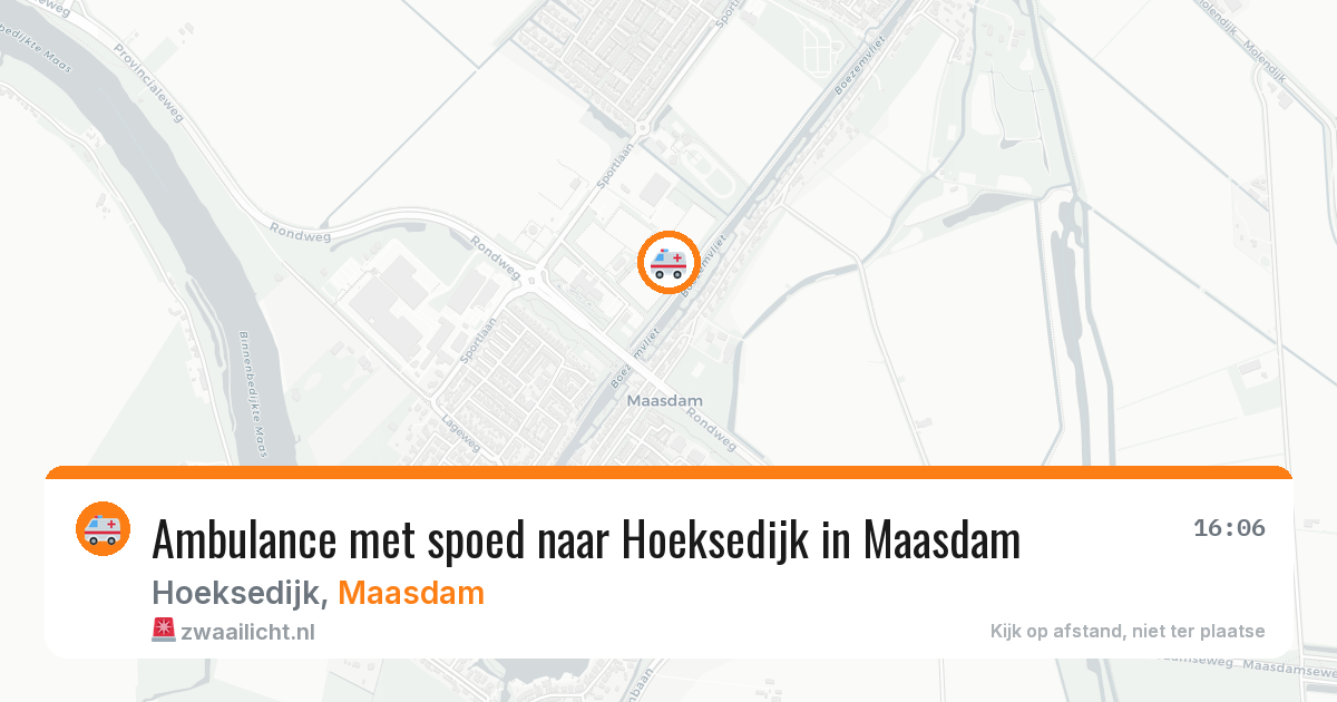 Ambulance met spoed naar Hoeksedijk in Maasdam — 5 mei 2026