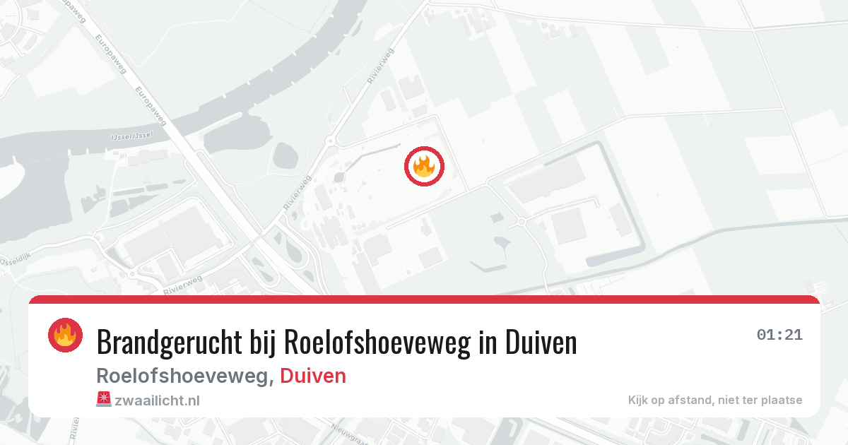 Brandgerucht bij Roelofshoeveweg in Duiven — 21 mei 2026