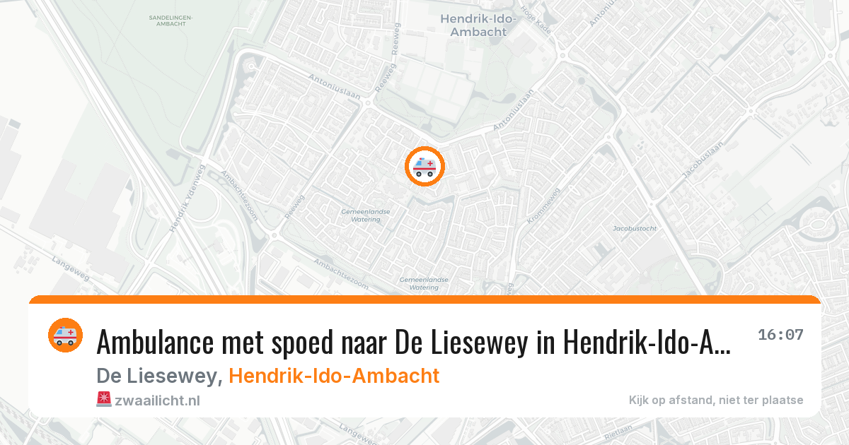 Ambulance met spoed naar De Liesewey in Hendrik-Ido-Ambacht — 11 feb 2026