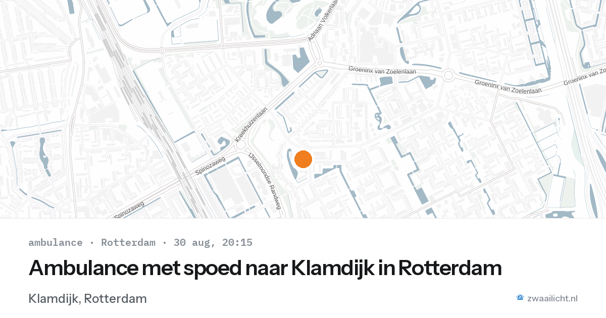 Ambulance met spoed naar Klamdijk in Rotterdam — 30 aug 2026