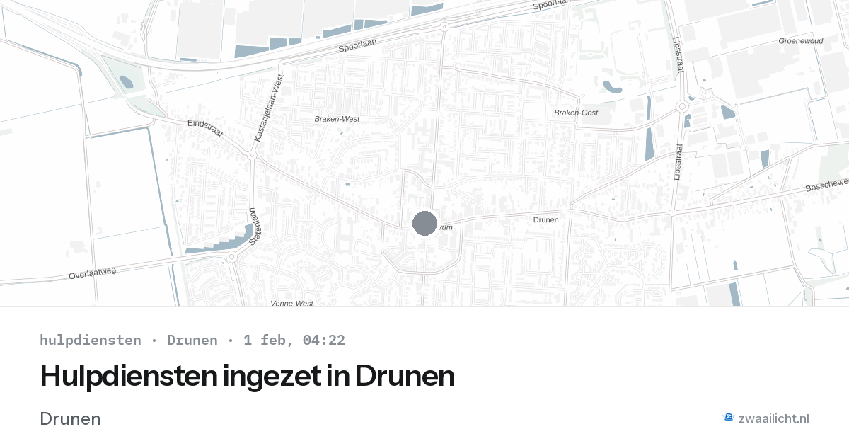 Hulpdiensten ingezet in Drunen — 1 feb 2026 | 🚨 Zwaailicht.nl